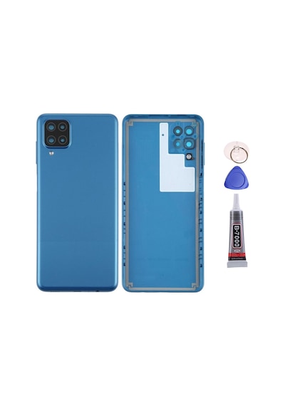 Samsung A12 Mavi Uyumlu Arka Kapak Batarya Kapağı Pil Kapağı Yapışkan Ve Sökme Aparatıyla Beraber Full Set Mavi