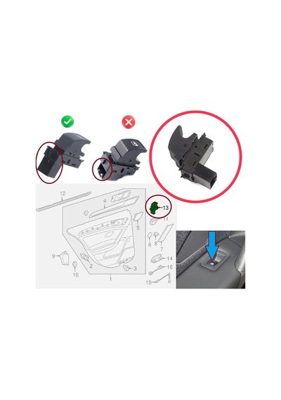 Vw Crafter 2 Golf 7 Passat B8 Polo 6 Octavia 4 Superb 3 Leon 3 Ibiza 5 Ateca Audi A1 Mk2 5g0959855d İçin Yolcu Kapı Tekli Cam Açma Düğmesi 4 Pin Anahtarı