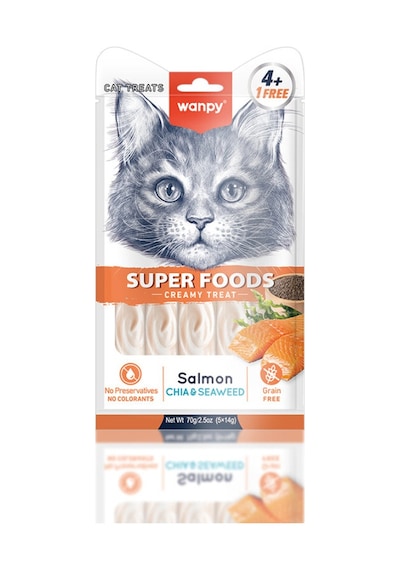 Wanpy Somonlu Chia Tohumlu Krema Kedi Ödülü 5x14 Gr