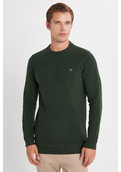 Tudors Erkek Slim Fit Dar Kesim Pamuklu Selanik Kumaş Bisiklet Yaka Yeşil Sweatshirt-35776 Yeşil Tudors Erkek Slim Fit Dar Kesim Pamuklu Selanik Kumaş Bisiklet Yaka Yeşil Sweatshirt-35776 Yeşil