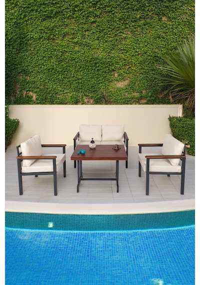 Neokas Balkon Mobilyası, 1 + 1 + 2 + M Metal Oturma Grubu, Balkon Seti, Kafe Koltuğu, Bekeleme Alanı Koltuğu,