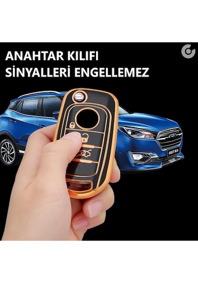 Fiat Egea 500x Tpu Anahtar Kılıfı Beyaz Gold - 1 Adet