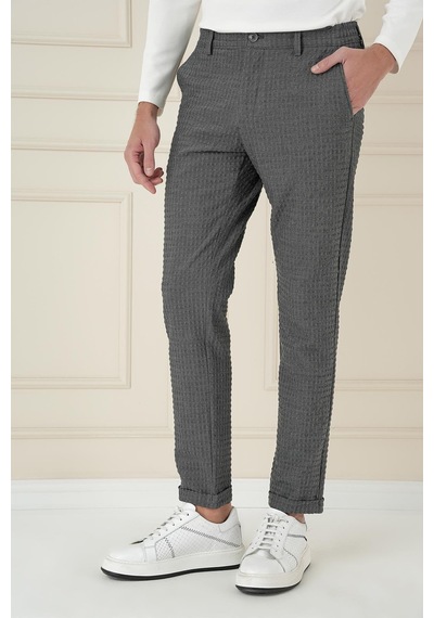 Efor Slim Fit Waffle Kumaş Esnek Pamuk Antrasit Pantolon P 1168 Antrasit