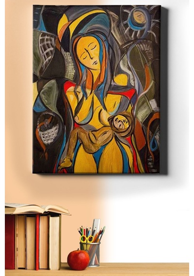 Webstyle Sayılarla Boyama Seti Kasnaklı Kadın Ve Çocuk 40 X 50 Cm