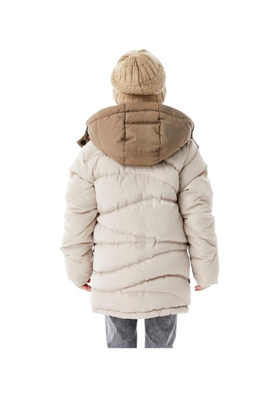 Benitto Kids Erkek Çocuk Kapüşonlu Kalın Kışlık Mont 51335 Bej