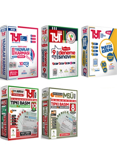 2026 YKS-TYT Full 5li Özgün-tıpkı-karma-çıkmış-platin Güncel Türkiye Geneli Çözümlü Deneme Paketi