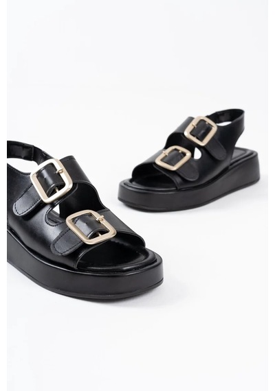 Trendella Siyah Cilt Kadın Sandalet Tr17my02a