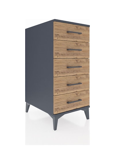 Kronos Komodin 5 Çekmeceli 44x59x96 Antrasit-çam Antrasit