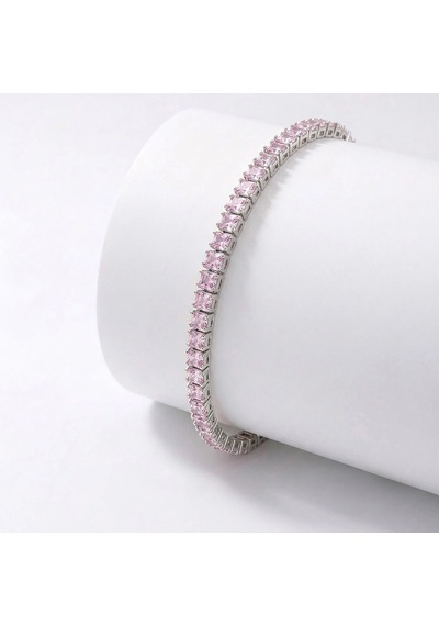 Moncuk Design 4mm Pembe Zirkon Taşlı Ayarlanabilir Su Yolu Kadın Bileklik 3351kbv4d6 Sarı