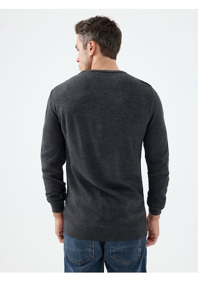 LOFT Regular Fit Erkek Kazak Lf2040477 Q1.v1 Antrasit Melanj