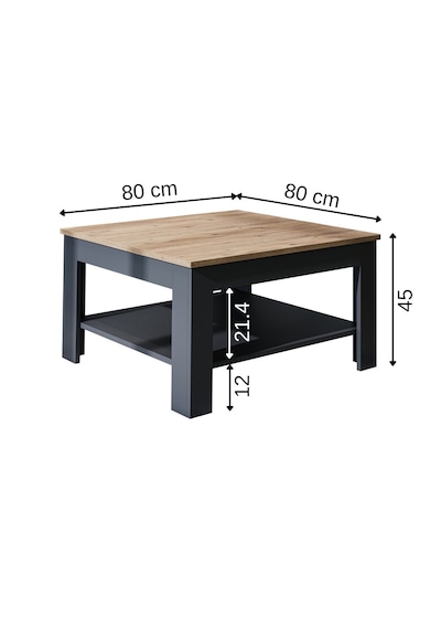 Helsinki Orta Sehpa, Atlantik- Antrasit Suntalam 80 Cm