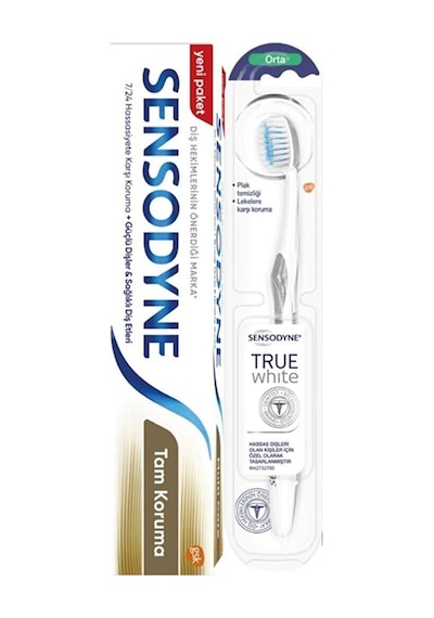 Sensodyne Tam Koruma Diş Macunu 75 ML + True White Diş Fırçası