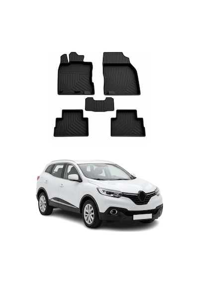 Renault Kadjar 1 2014-2018 Uyumlu 4d Havuzlu Paspas Kauçuk Siyah 5 Parça