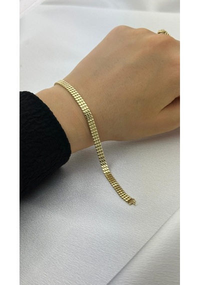 14 Ayar Unisex Klasik Bileklik Sarı Altın
