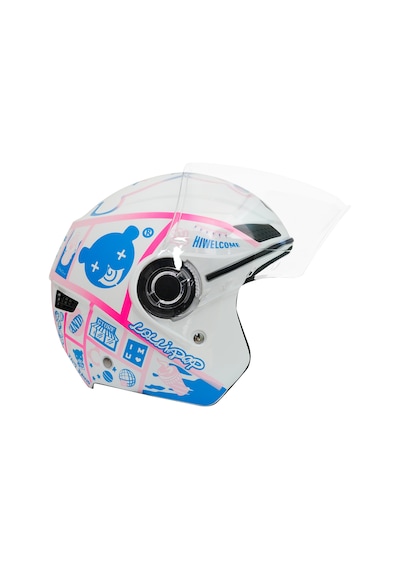 Gp Gx Mks005-Pwbb Şeffaf Vizörlü Motosiklet Yarım Kask Beyaz
