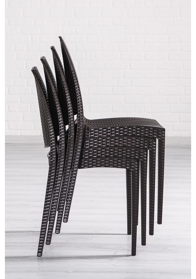 2 Adet Rattan Kahve Sandalye / Balkon-Bahçe-Teras Kahverengi