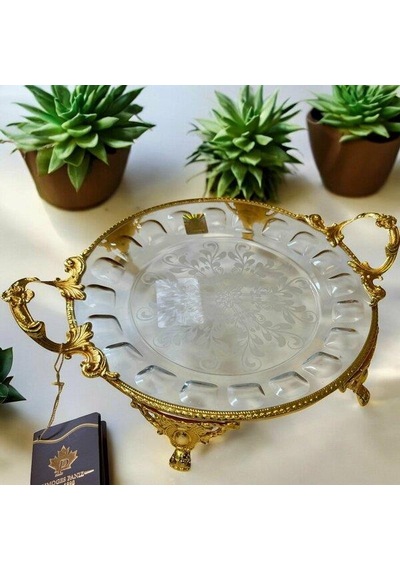 Royking Ayaklı Yuvarlak Sunum Tabağı 29x23x5cm Crg127-1