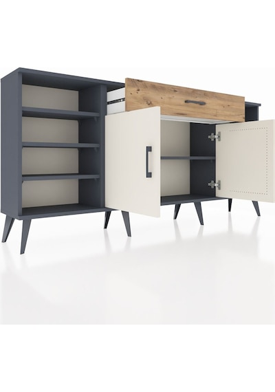 Arges Konsol 7 Raflı Tek Çekmeceli 2 Kapaklı 176x30x83 Antrasit-aytaşı/çam Aytaşı/çam Arges Konsol 7 Raflı Tek Çekmeceli 2 Kapaklı 176x30x83 Antrasit-aytaşı/çam Aytaşı/çam