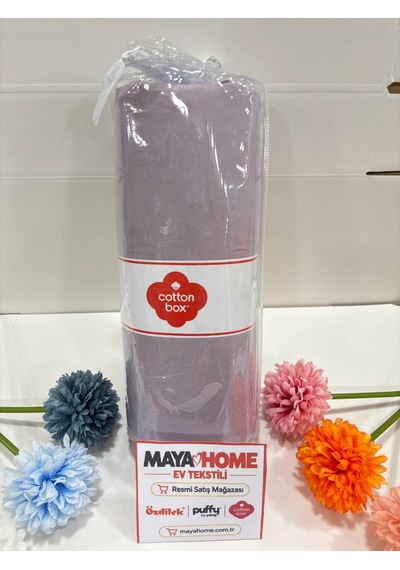 Cotton Box Deluxe Mürdüm Tensel Çift Kişilik Lastikli Çarşaf Seti 160x200+30 Çok Renkli