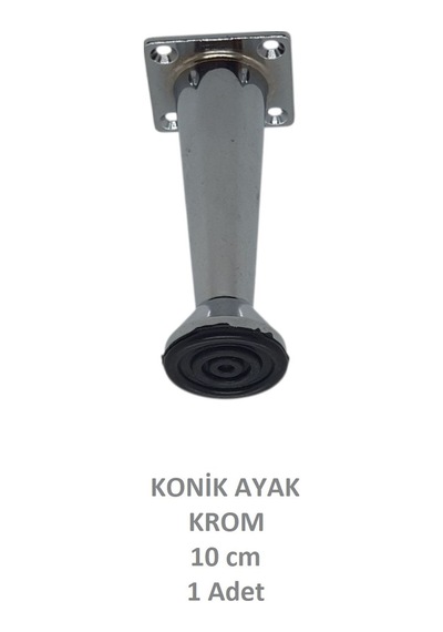 Adilon Konik Ayak, Zamak, Krom, 10 cm, Dolap, Mobilya, Puf Ayağı