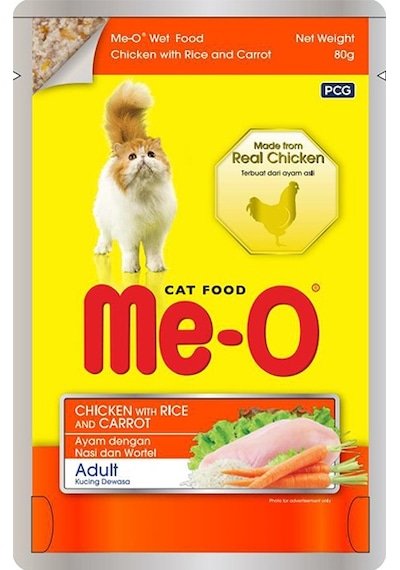 Me-O Tavuk Pirinç ve Havuçlu Konserve Yetişkin Kedi Maması 80 G