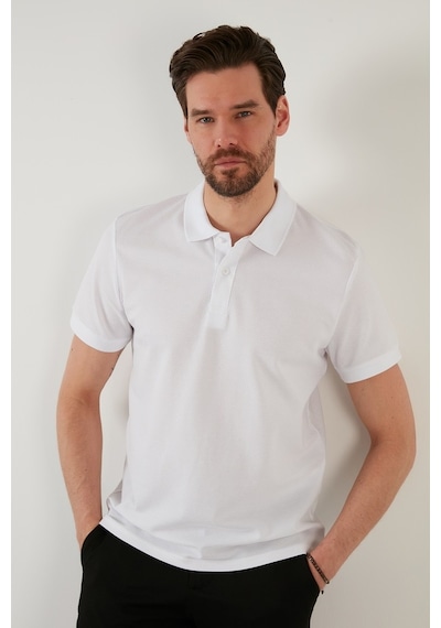 Buratti Regular Fit Pamuklu Düğmeli Erkek Polo Yaka T Shirt 5902326 Beyaz Buratti Regular Fit Pamuklu Düğmeli Erkek Polo Yaka T Shirt 5902326 Beyaz