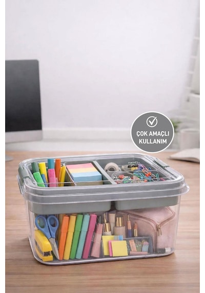 Selka Home Bölmeli Organizer Kutu Gri