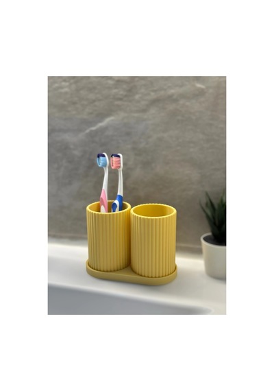 Sarı Diş Fırçalık Seti Ve Banyo Düzenleyici Zyndo