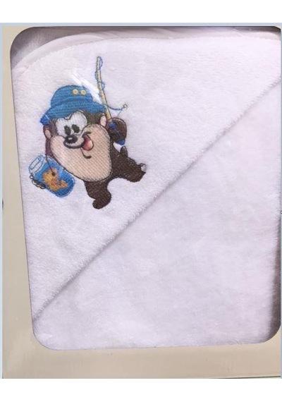 Özdilek Tazmanya Nakışlı Bambu Bebek Yenidoğan Havlusu Beyaz