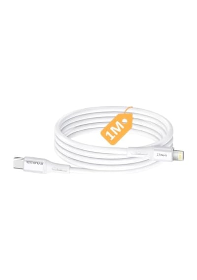 Type C-lightning 27watt Pd Hızlı Şarj Kablosu Beyaz/gümüş Metal 100 Cm