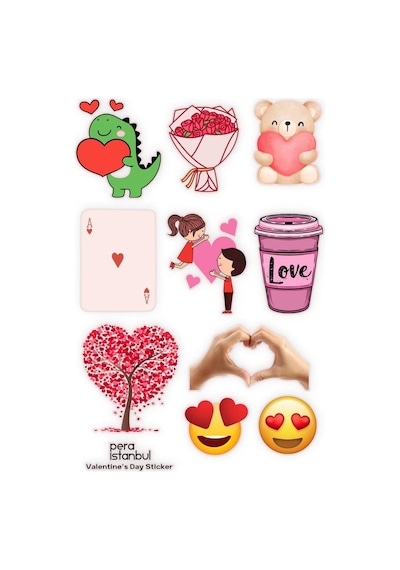2 Adet Renkli Sevgililer Günü Özel Sticker Ve Hediyelik Sticker Seti Sevgililer Günü Yıl Dönümü Çok Renkli