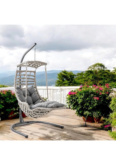 Alaçatı Plus Tekli Rattan Bahçe Balkon Salıncağı Cappuccino Diğer