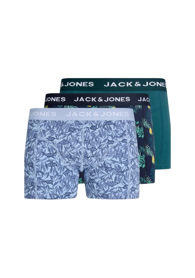 Jack & Jones Jacjake Lemon Trunks Erkek 3'lü Boxer Seti Pamuklu Lacivert
