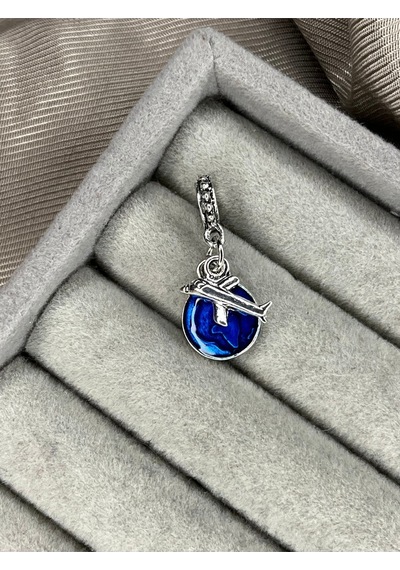 Uçak Charm Sallantılı Gümüş Kaplama