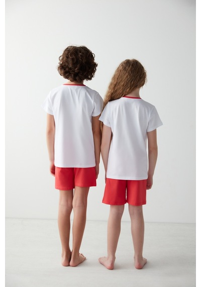 Penti Unisex Çocuk Pastel Boya Baskılı Pijama Takımı Çok Renkli