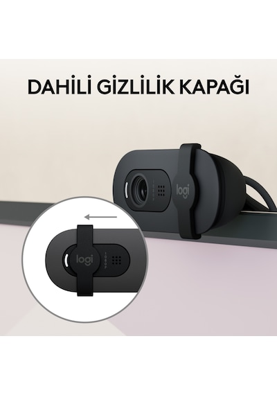 Logitech Brio 100 Full Hd 2 MP  1080 P Mikrofonlu Grafit Webcam