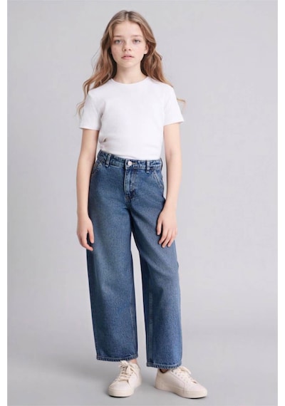 Defacto Baggy Fıt Geniş Paça Jean Pantolon Kız Çocuk G4650a826smnm28 Mavi-nm28