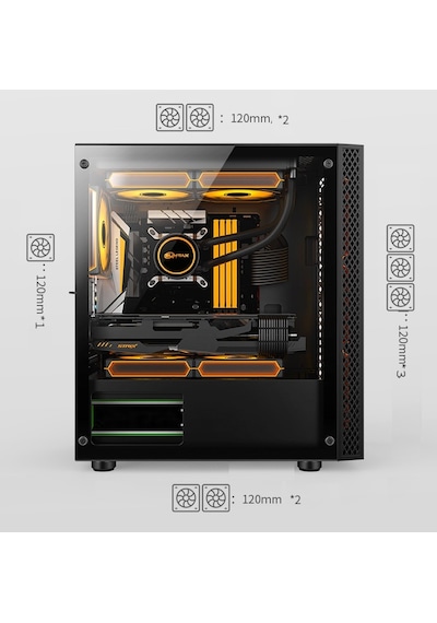 Aztech 600w Skylıne Azt04 Rgb Gaming Mid-tower Pc Kasası