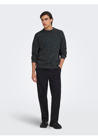 Only & Sons Onsjoın Rlx Ls Raglan Knıt Black Çok Renkli