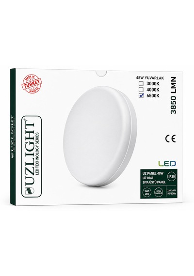 Uzlıght Led Uzlight Sectron 48w Sıva Üstü Yuvarlak Ledli Tavan Lamba 6500k Beyaz Işık Uzlıght