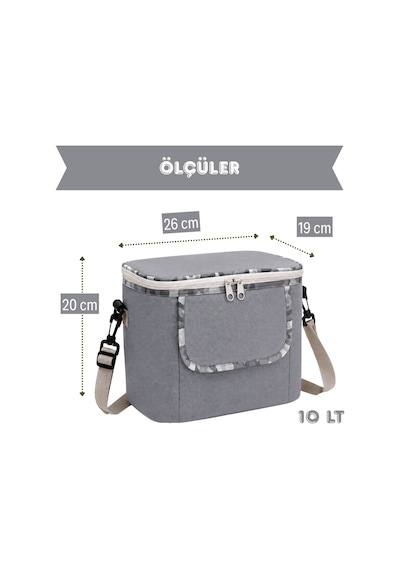 10 Lt Yemek Çantası -termo Çanta-449 Gri