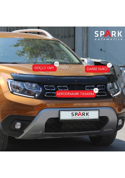 Dacia Duster 2018-2024 Yıl Aralığı Uyumlu Kaput Rüzgarlığı 3mm Siyah