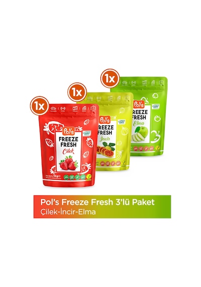 Pol's Freeze Fresh Çilek 15 G , İncir 20 G , Elma 20 G 20 G