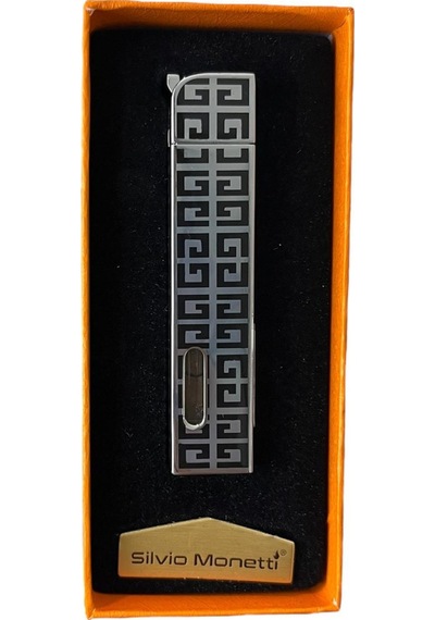 Gümüş Siyah Desenli Pürmüzlü Metal Çakmak 109371