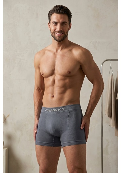 Fit Women Erkek Casual Comfort Günlük Gri Boxer