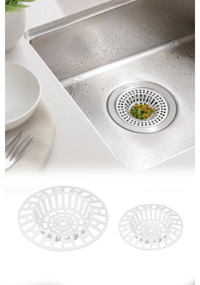 2 Adet Plastik Lavabo Gider Süzgeci Mutfak Evye Gider Filtresi Saç Kıl Yemek Artığı Tutucu