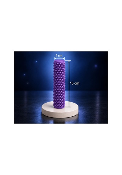 Alvera Dikenli Masaj Silindiri 15 X 4 Cm Ayak Ve Kas Masaj Rulosu - Mor