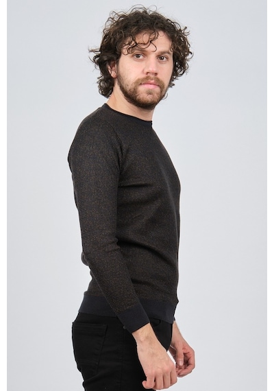 Çizgi Triko Erkek Bisiklet Yaka Slim Fit Desenli Kazak 42554255 L Lacivert