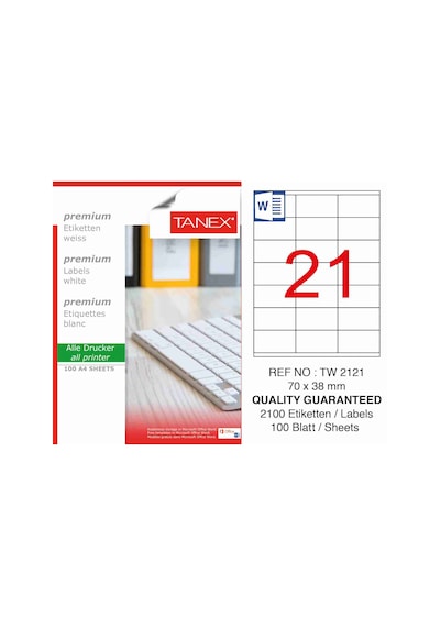 Tanex Lazer Etiket Tw-2121 70 X 38 MM
