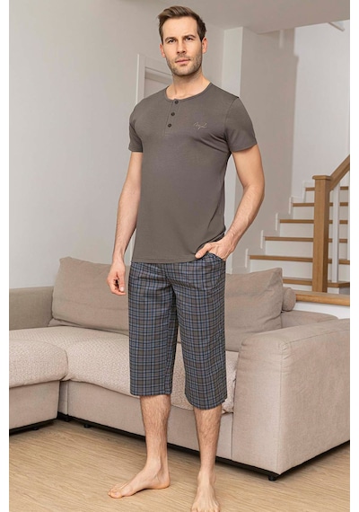 Aydoğan Erkek Civan Modal Bermuda Vizon Pijama Takım 0024 Vizon